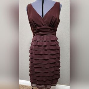 Brown cocktail wedding quest dress